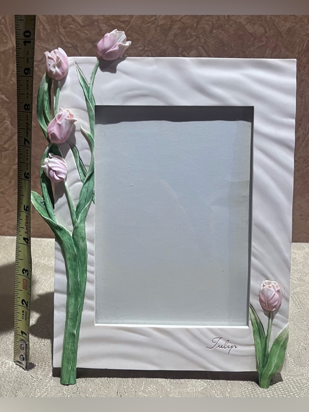 Hand-Painted Pink Tulip Picture Frame - Picture 4 of 6